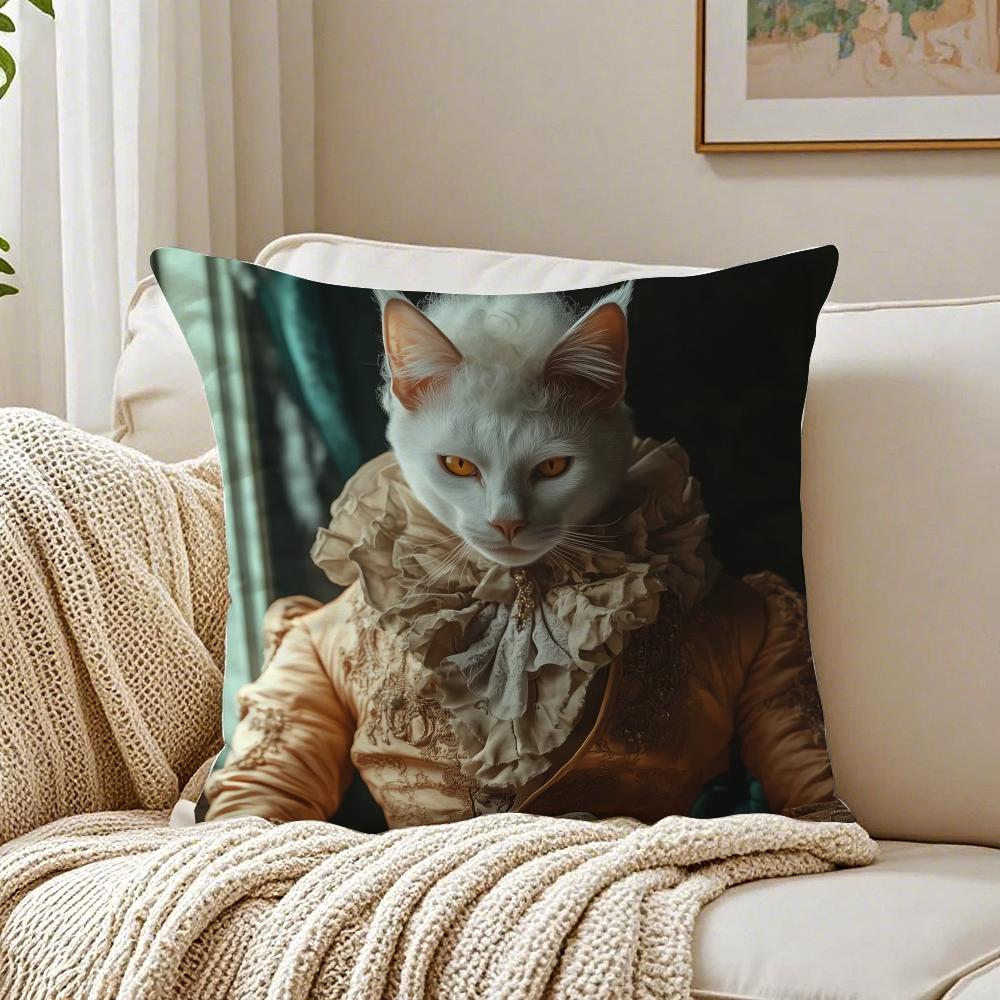 Süße Katze Druck Dekorativ Verspielt Kunst Kissenbezug Kissenbezug Milbenschutz Wohnzimmer Sofa Dekor Kissen Raum