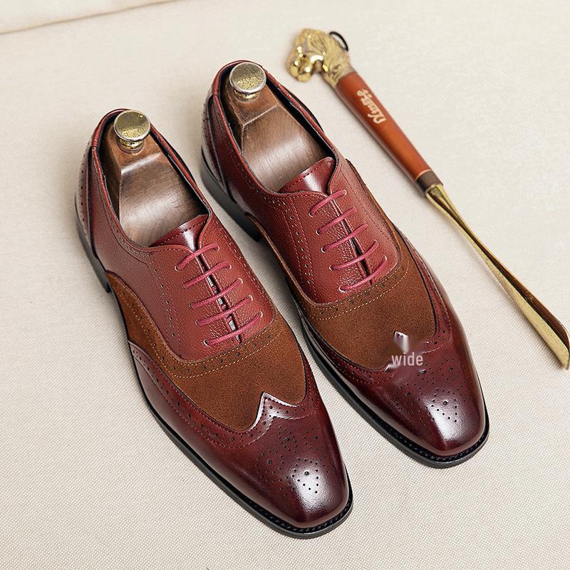 Men s Retro British Formal Oxford Shoes - Wedding & Office Wear 43 коричневый