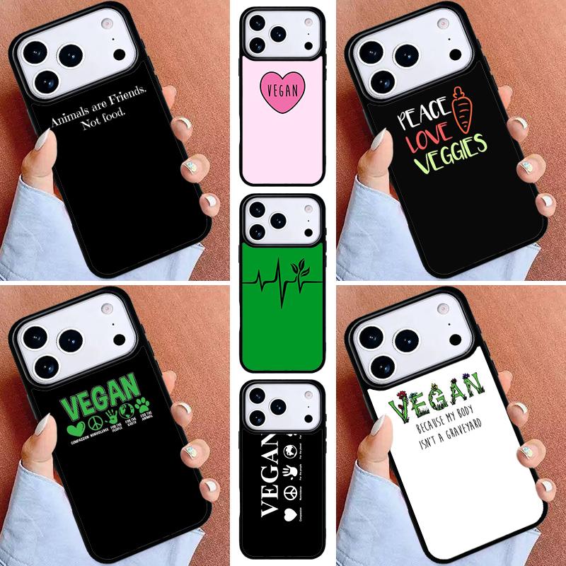 VEGAN VEGGIE Handyhülle für iPhone 17ProMax 12 13 14 15 16e 17 Pro Max Plus Air Cover