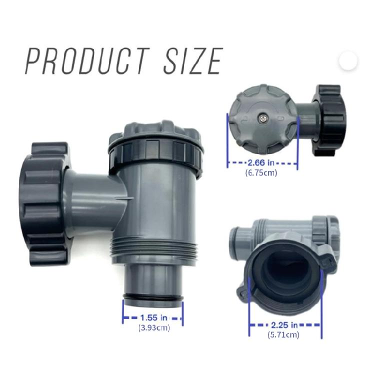 Swimming Pool Plunger Valves Above Ground Pool Filter Pump Plunger Valves Inlet Outlet Strainer Attachment Easy to Use