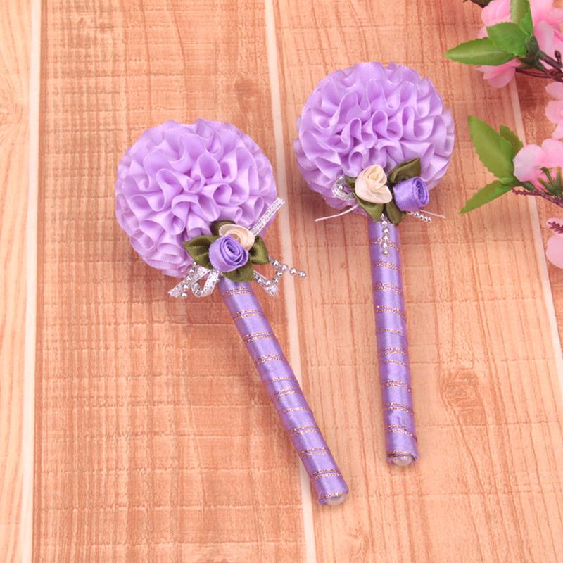 

1PC Creative Coloful Flower Bow Bonny Ballpoint Pen Fresh Long Stick Sign Pen For Wedding Gift фіолетовий