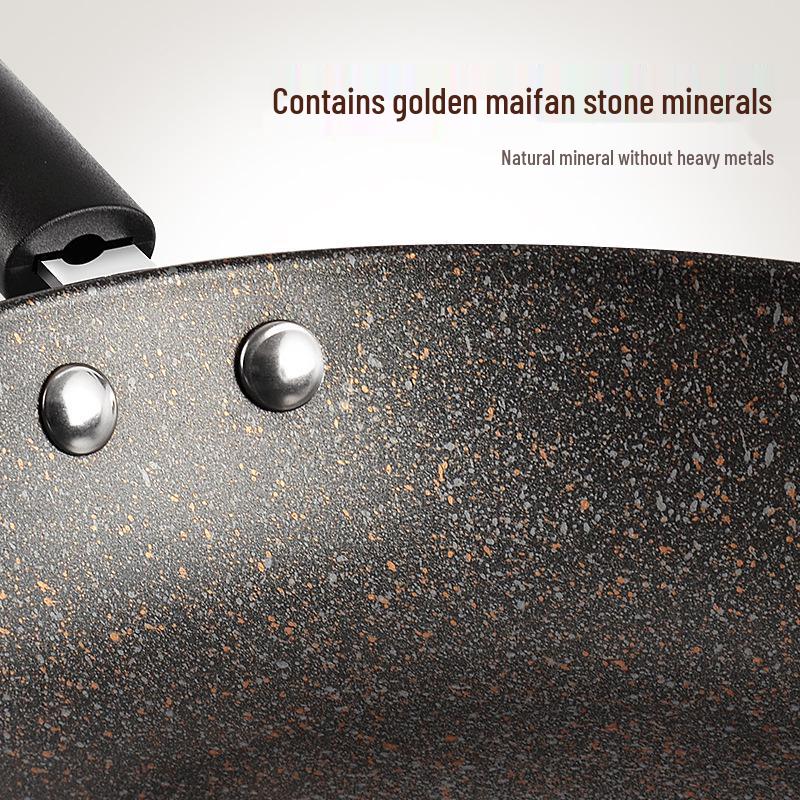 Maifan Stone Non-Stick Fry Pan for Eggs and Steak, Gas Stove & Induction Cooker Compatible, Crepe-Ready.