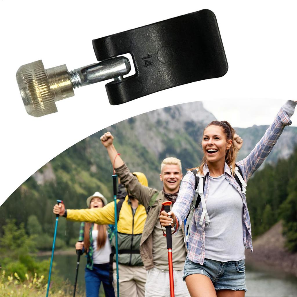 Trekking Stick Clips Walking Pole Lock Handle Easy Installation Climbing Stick Part Fasten Clamp With Nut Screws for Outdoor