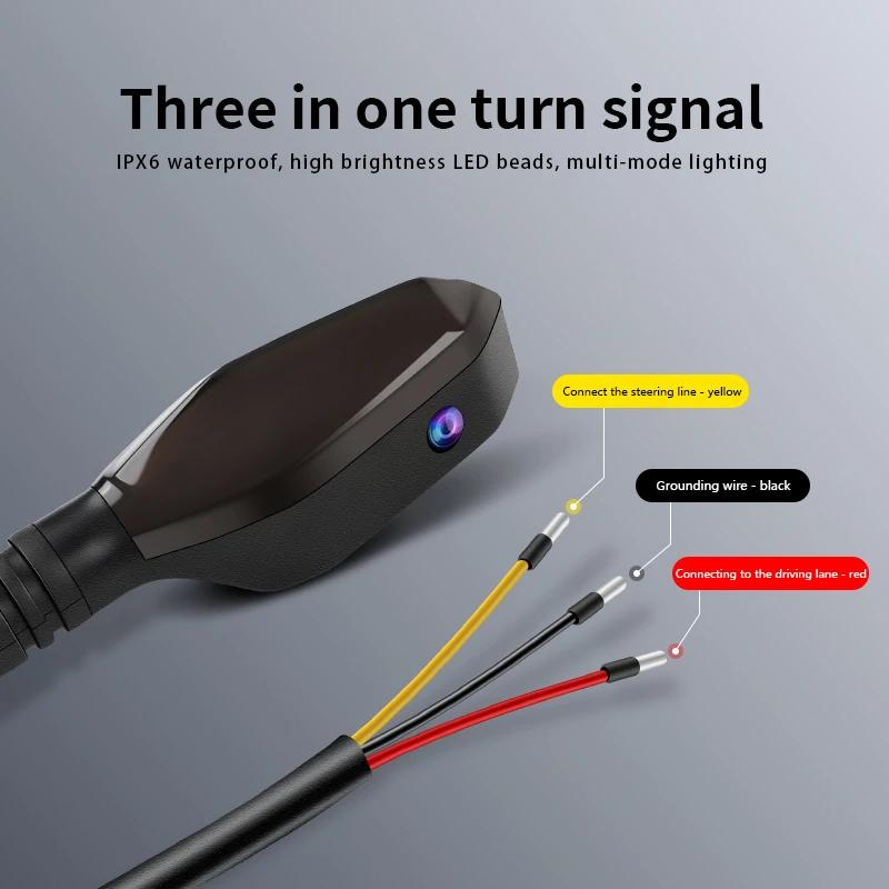2PCS Motorcycle LED Turn Signals Light LED Tail Color Projection Lamp Color Projection Lamp with Waterproof Warning Light