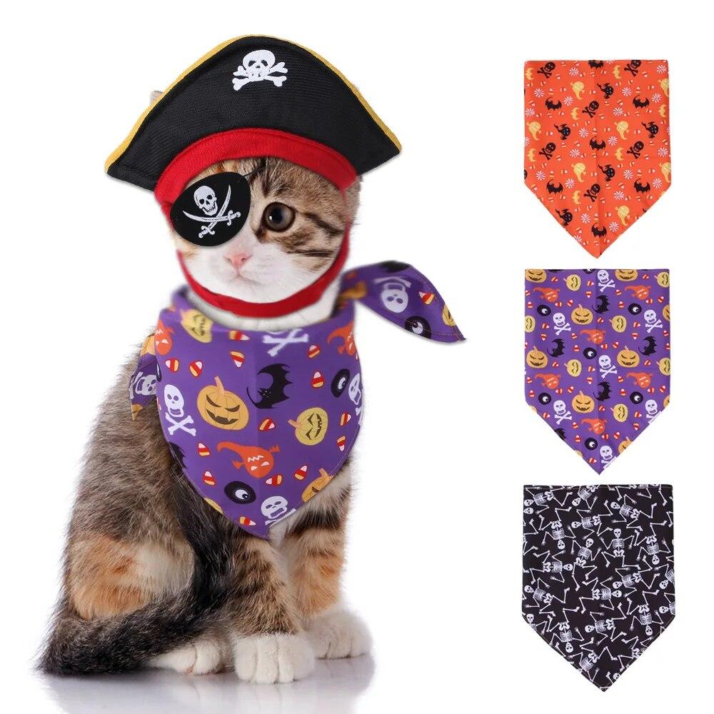 

Новый Хэллоуин Pet Пиратская шляпа Одежда Модная одежда для кошек Забавный костюм для собак Pet Косплей Propa Костюм для собак Аксессуары для домашних животных