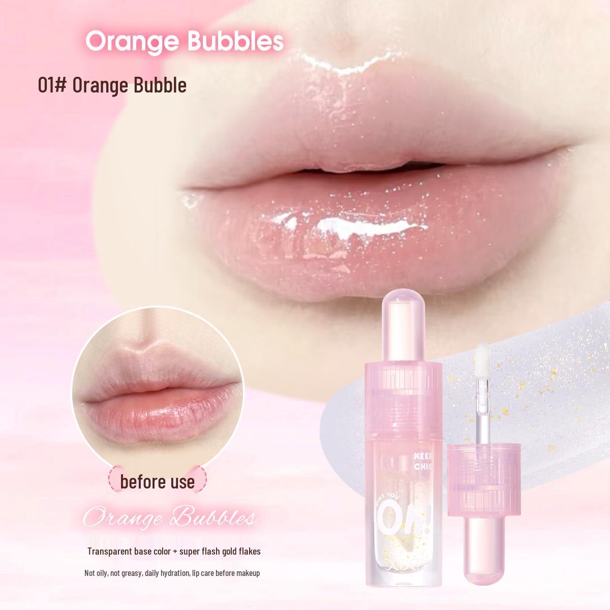 Xixi Sunken Powder Hydrating Lip Oil: Autumn/Winter Moisturizing, Mirror Finish, Plump Lips, Transparent Balm.