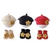Baby Girls Knit Winter Beret Hat Elastic Headwear Knitting Acrylic Socks Floral French Style 3 Color Option Cute Gift