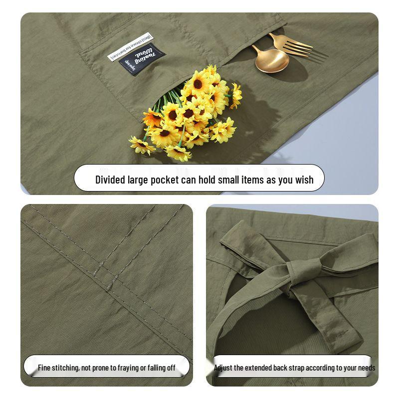 Customized Water-Repellent Half Apron for Adults - Kitchen & Catering Use