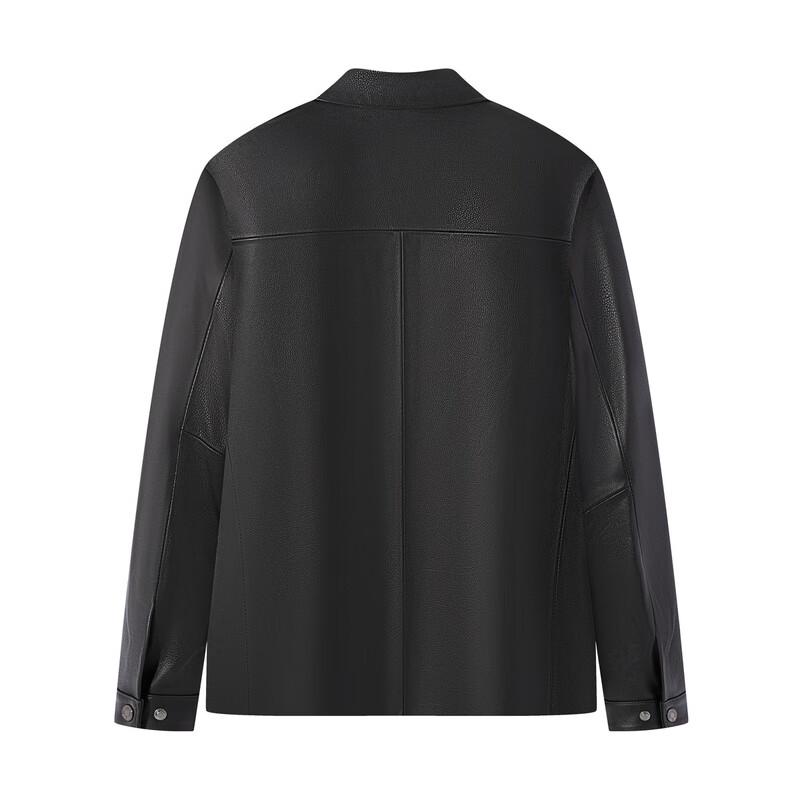 Qipai Men's Sheepskin Lapel Leather Jacket