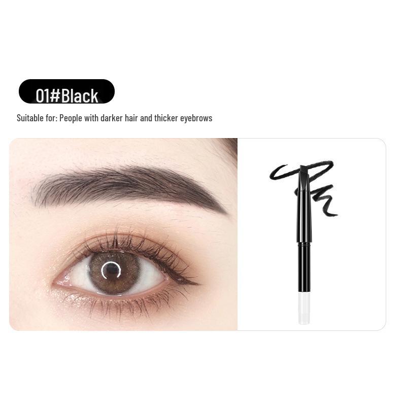 Dual-Ended Rotating Eyebrow Pencil with Waterproof, Smudge-Proof Refill Core