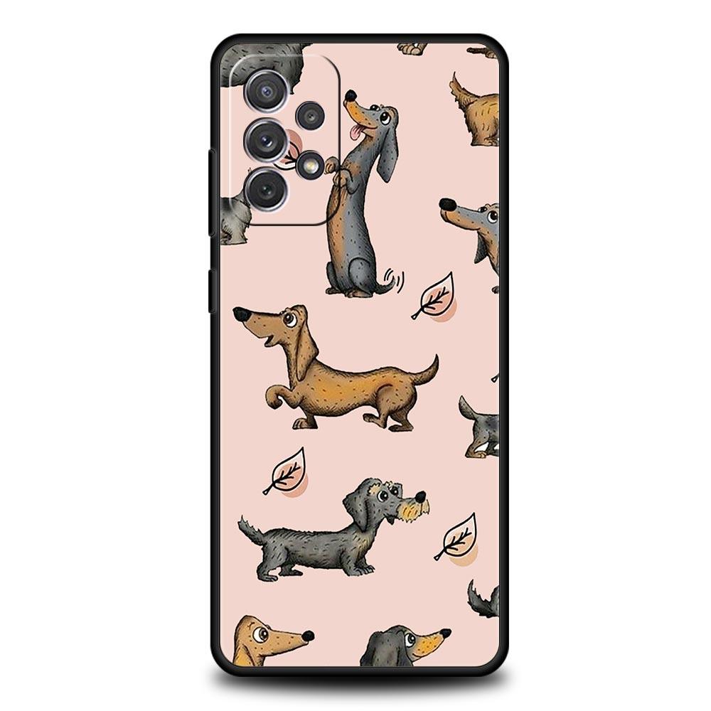 Dachshund Sausage Dog Phone Case for Samsung A17 A13 A15 A25 A35 A51 A55 A71 A21S A11 A31 A41 A23 A53 A73 5G A03S A05s Cover