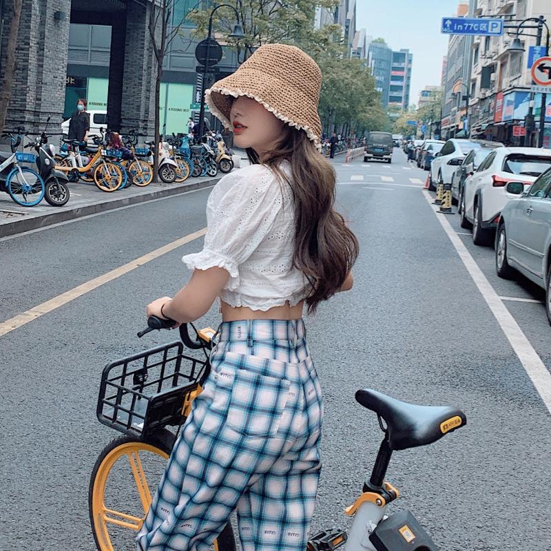 Lace Straw Hat for Women, Japanese-style Fresh and Delicate Lace Beach Hat, Summer Korean Version Versatile Sun-shading Straw Fisherman Hat, Trendy