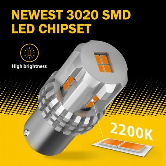 AUXITO CANBUS 2x 1157 LED Turn Signal Indicator Parking Light Bulbs Amber Yellow