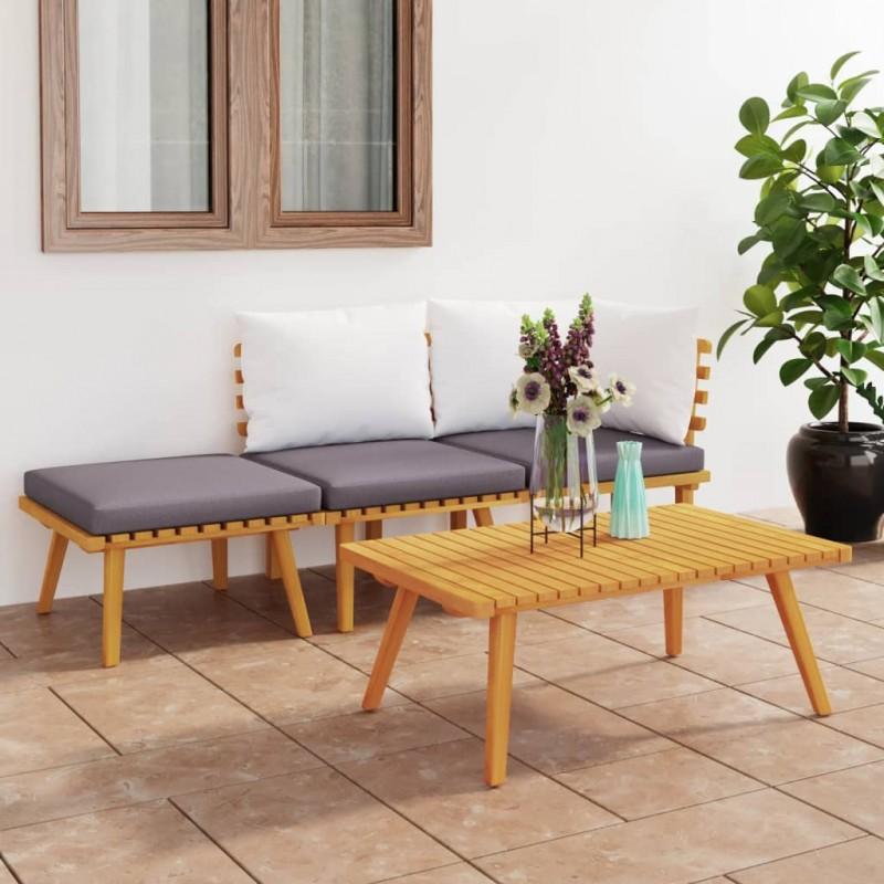 Day and Night - Day and Night Garden Furniture 4 Pieces with Cushions Solid Acacia Wood