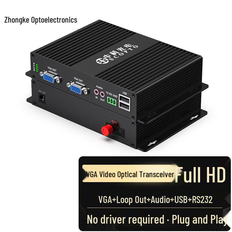 Zhongke Optoelectronics HD VGA Fiber Optic Transceiver