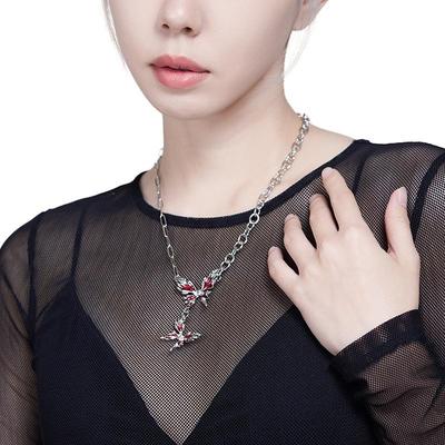 Red Butterfly Punk Clavicle Necklace - Stylish & Versatile Light Luxury Accessory