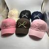 Cute Bow Embroidered Baseball Cap Soft Cotton Adjustable Dad Hat for Women