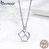BAMOER Sterling Silver Lovely Cat Exquisite Women Pendant Necklace