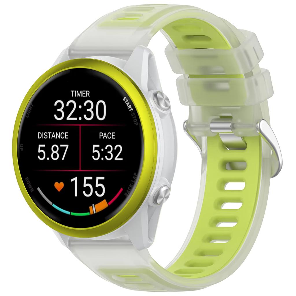 20mm 22mm Uhrenarmband für Garmin Forerunner 570 47mm 42mm/265/255/Venu 3 Halbtransparentes Silikonarmband Vivoactive 6/5 Band
