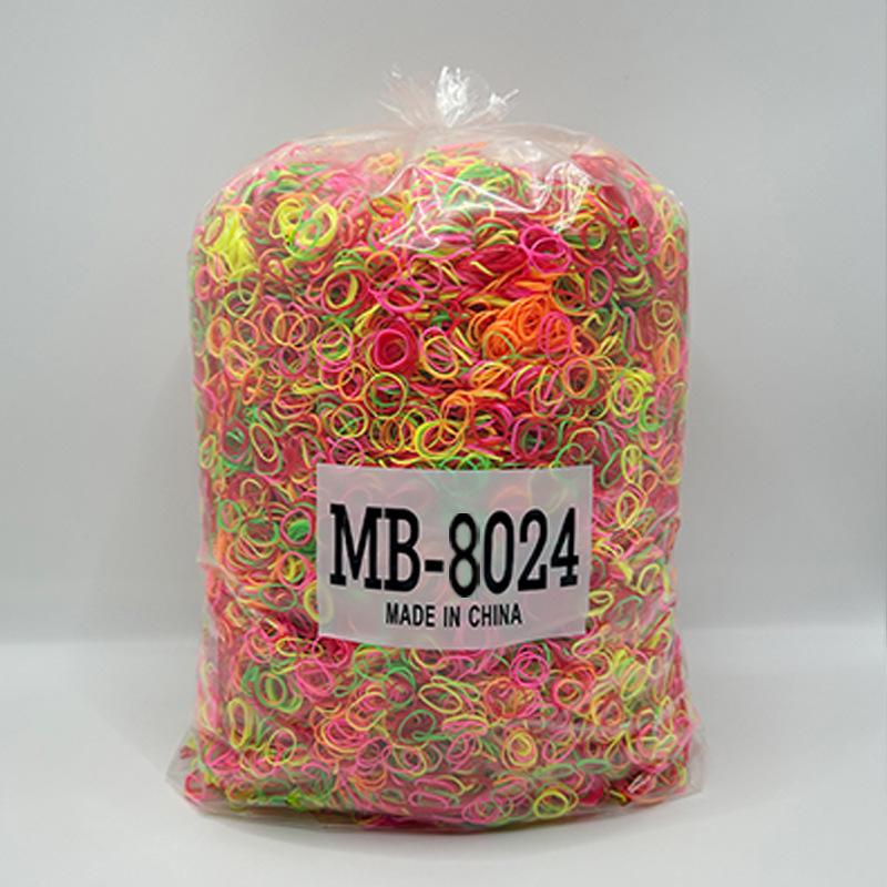 8024 Colorful Children's Hair Ties – Small High-Elastic Rubber Bands, One Pound Pack