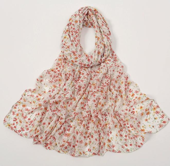 Korean Style Luxury Women Spring And Summer Metallic Daisy Flower Long Scarves Pashmina Female Shawl Hijab