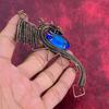 Faceted London Blue Topaz Pendant Copper Wire Wrapped Gemstone Pendant Handmade Dragon Pendant Copper Wire Wrapped Jewelry Gifts for Friend