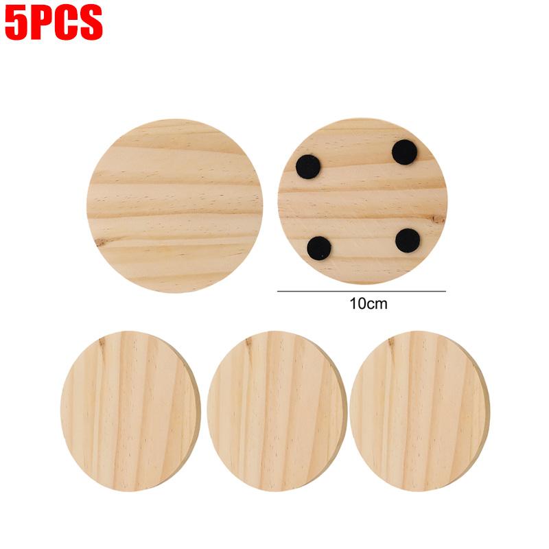 

5-20PCS Square Round Wood Coasters Bottle Wine Cup Coffee Drinks Coaster Mat DIY Craft Painting Wood Engraving Party Decoration