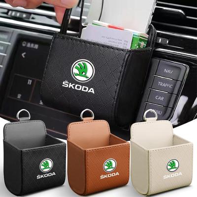 Bolsa de Armazenamento para Interior de Carro Bolsa para Detritos de Saída de Ar Organizador de Suspensão para SCALA Superb Octavia 2 3 A4 A5 Fabia Kamiq Kapoq Kodiaq Rapid