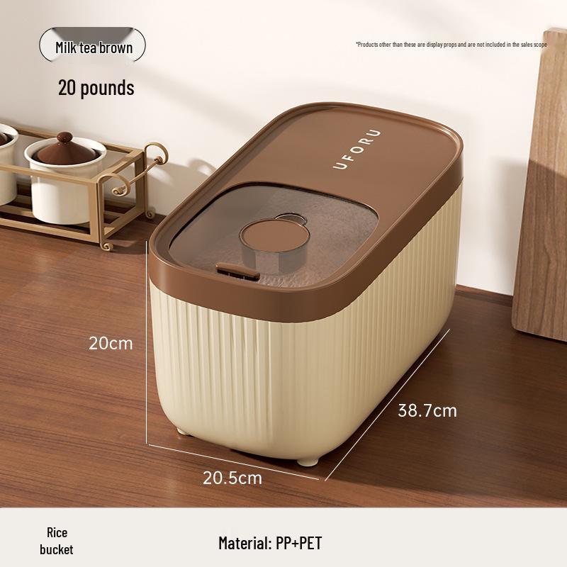 20 Jin Food-Grade Rice Storage Bucket - Sealed, Moisture & Insect-Proof for Kitchen Use