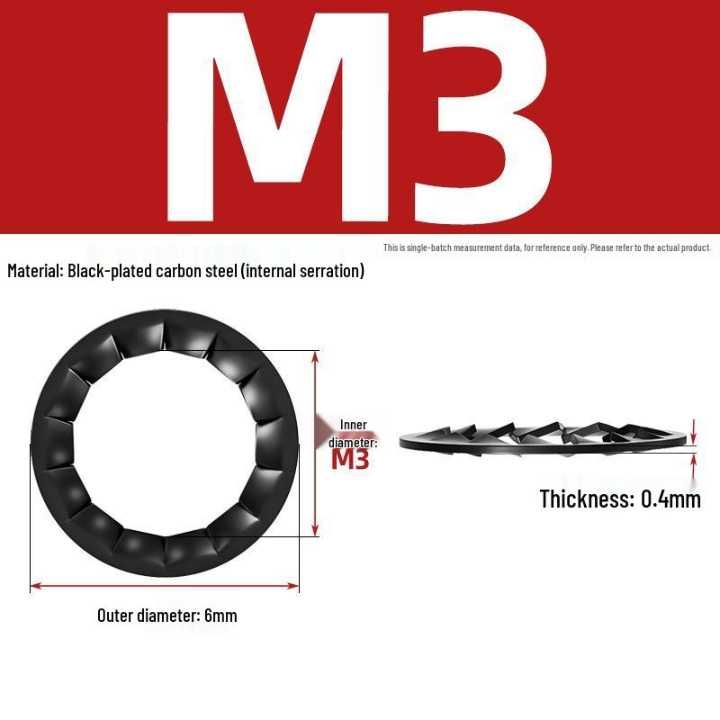 Carbon Steel Zinc-Plated Lock Washer with Inner and Outer Teeth