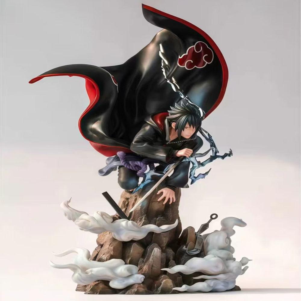 43cm Naruto Anime Figure Akatsuki Sasuke Uchiha Gk Battle Scene Action Figure Model Statues Collections Toys Decoration Gifts