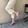 Fashion Thin Heels High-Heeled Shoes Lady Low Candy Colors Slippers Women Summer Slides Pointed Toe Pantofle Fashion 2025 Luxury Rome Sc