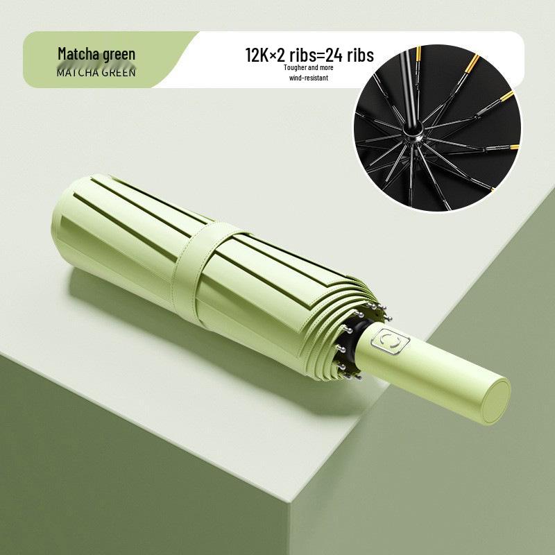 Extra Large Reinforced Automatic Sun & Rain Umbrella with Anti-UV Sunshade and Logo Print