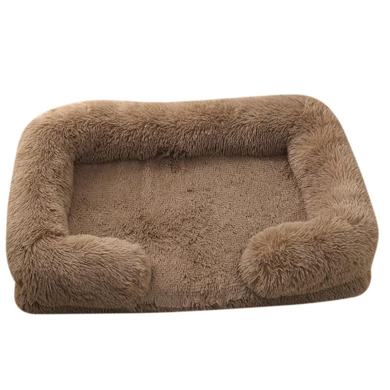 Grand lit pour chien en peluche pour animal de compagnie, coussin épais d'hiver, lit de couchage pour chien, canapé amovible, petit et grand chien