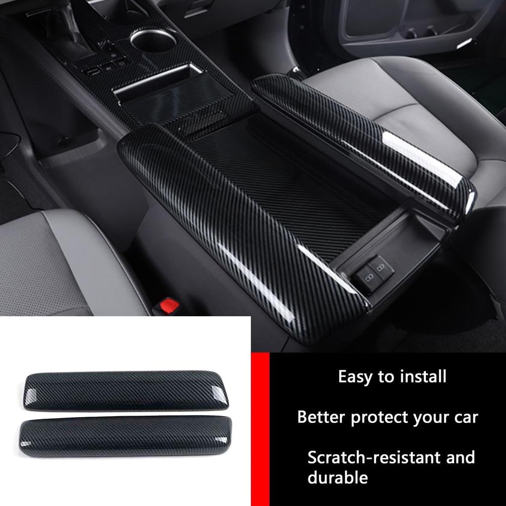Car Accessories Fit for Toyota Sienna 2021 2022 2023 2024 Interior Center Console Armrest Cover Panel Protect Decorate Trim (Carbon Fiber Grain) ABS