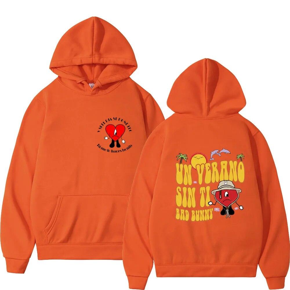 Hot 2022 Unisex Hoodies Hip Hop Bad Bunny UN VERANO SIN TI Print Harajuku Fleece Pullover Male Sweatshirt Women Hoody Clothing Tops