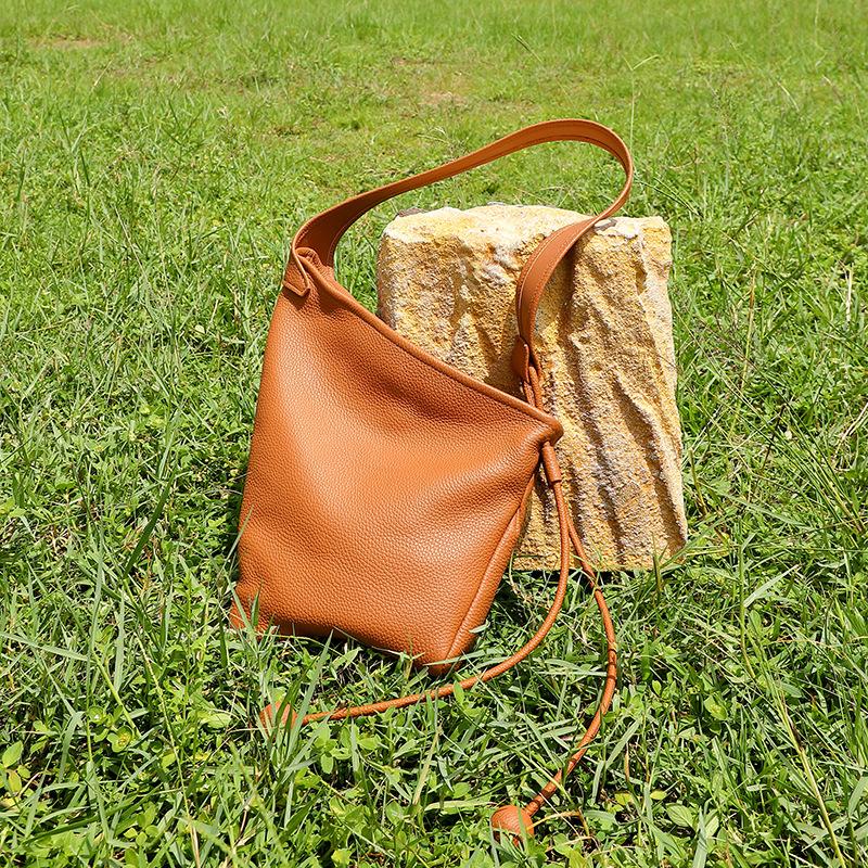 Genuine Leather Dumpling Bag Minimalist Knot Croissant Bag Single-shoulder Crossbody Bag for Women