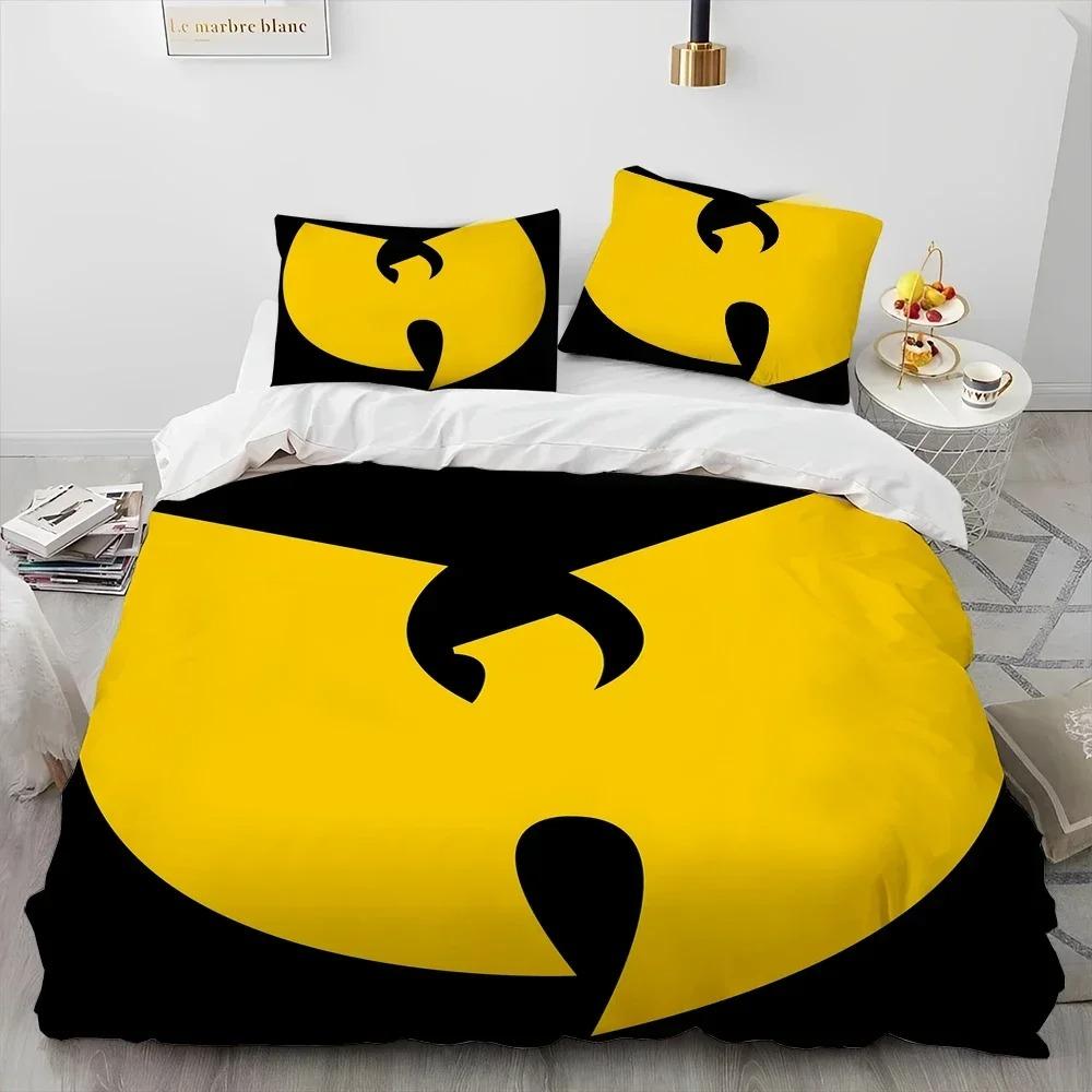 3D Wu T-TANG Clans Series Sign Täcke Sängkläder Set, Påslakan Sängset Örngott, King Queen Size Sängkläder Set Barn