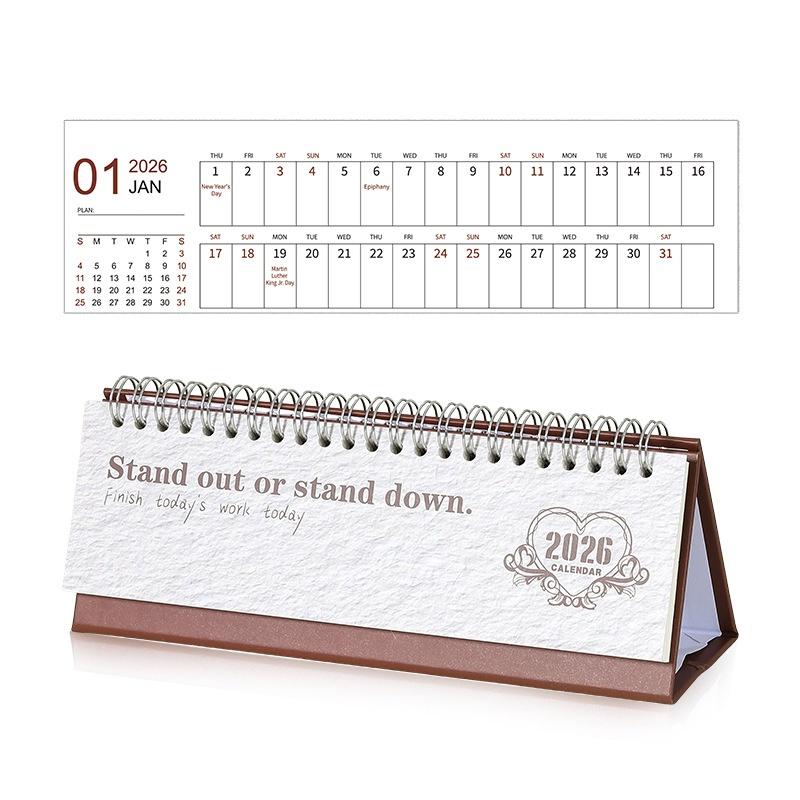 2026 Minimalist Mini English Desk Calendar Planner Office Desktop Ornament
