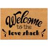 Welcome to The Love Shack Welcome Mats Outdoor with Heavy Duty Backing Coir Fiber Door Mat Personalized Entry Door Rugs for Entrance Pets Home Décor