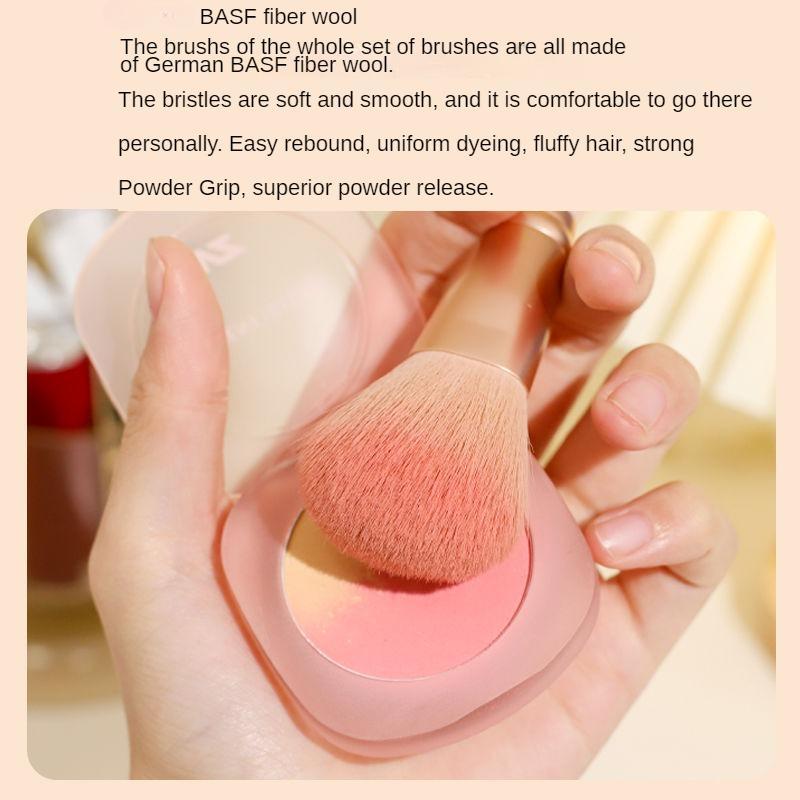 Make-up-Pinsel-Set mit Spiegel, komplettes Set, superweiches Fell, ein Set mit Gesichtspuder- und Lidschatten-Pinsel-Set in Box, tragbares kleines Set
