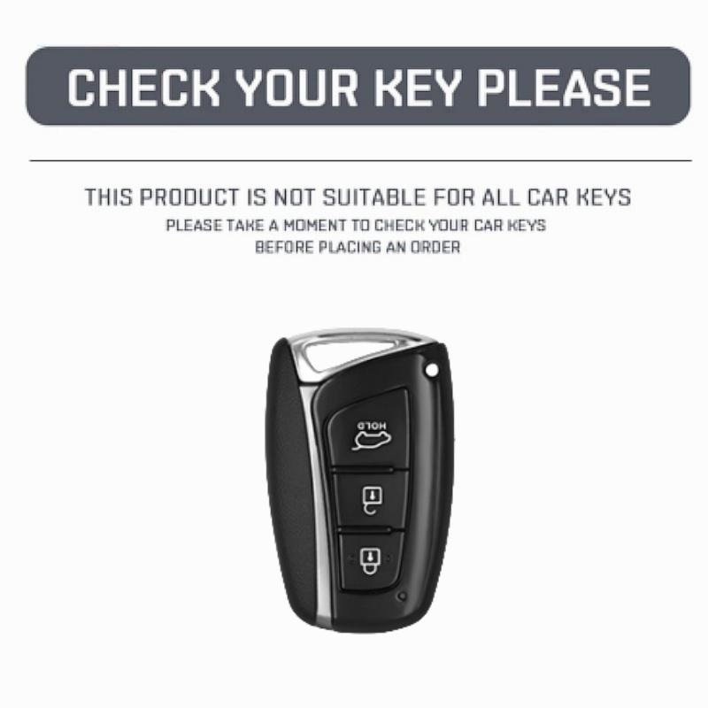 Leather Car Key Case Cover Holder Fob For Hyundai Grandeur HG Sedan Santa Fe 3DM Grand SantaFe 2018 IX45 EQUUS Azera Genesis G80