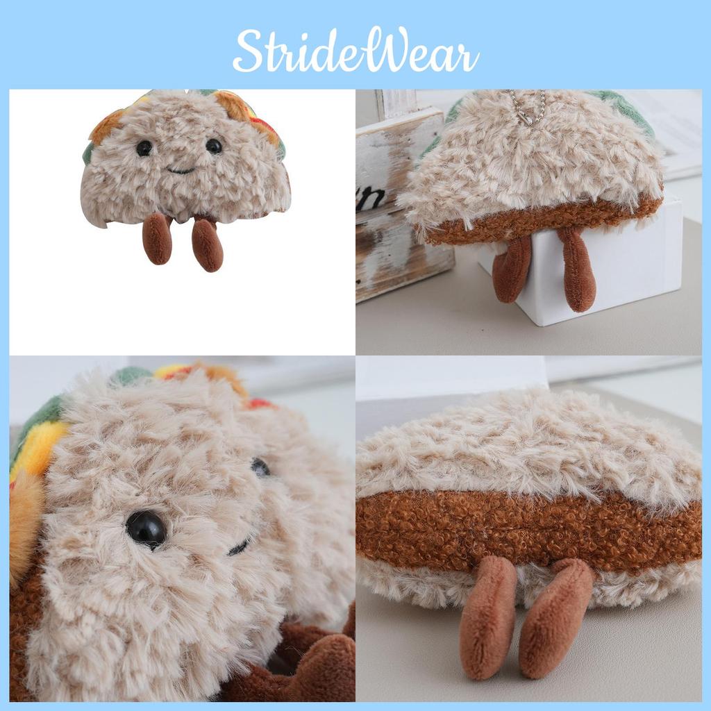 Realistic Cute Sandwich Plush Keychain Toy With Pp Cotton Filling For Kids Gift