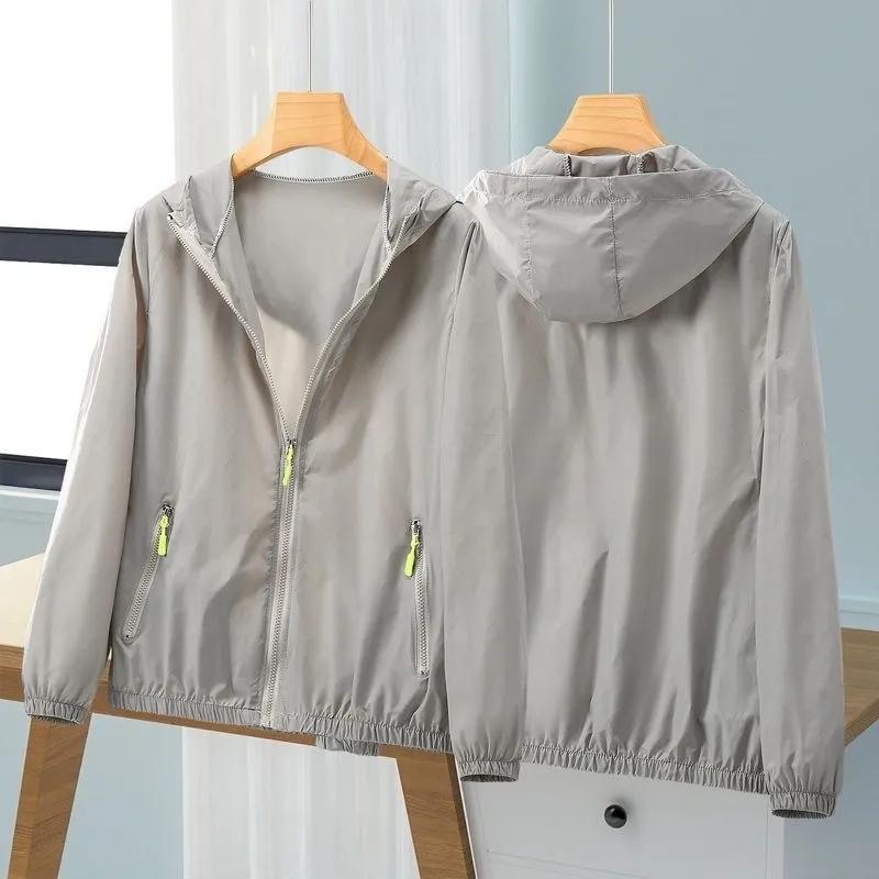 Women's Summer Sunscreen Fashion Thin Breathable Windbreaker Women's Jacket Hooded Loose Sunscreen Jacket