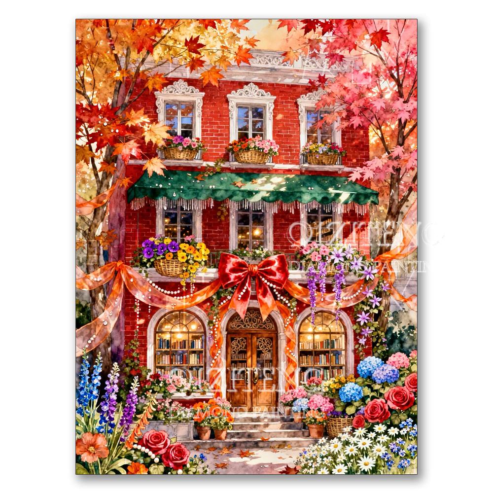 DIY Diamond Painting Fairy Tale Mushroom House Cute Puppy Dog Garden Landscape Full Rhinestone Mosaic Embroidery Home Decor Gift
