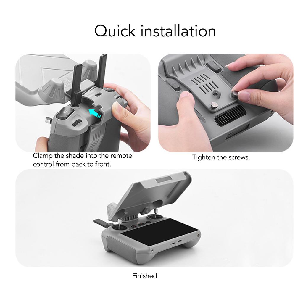 Sun Hood Sunshade Controller Cover Dark Grey PC Vent Hole Foldable Light Weight Drone Accessory for Mini 4 Pro Air 3 RC 2
