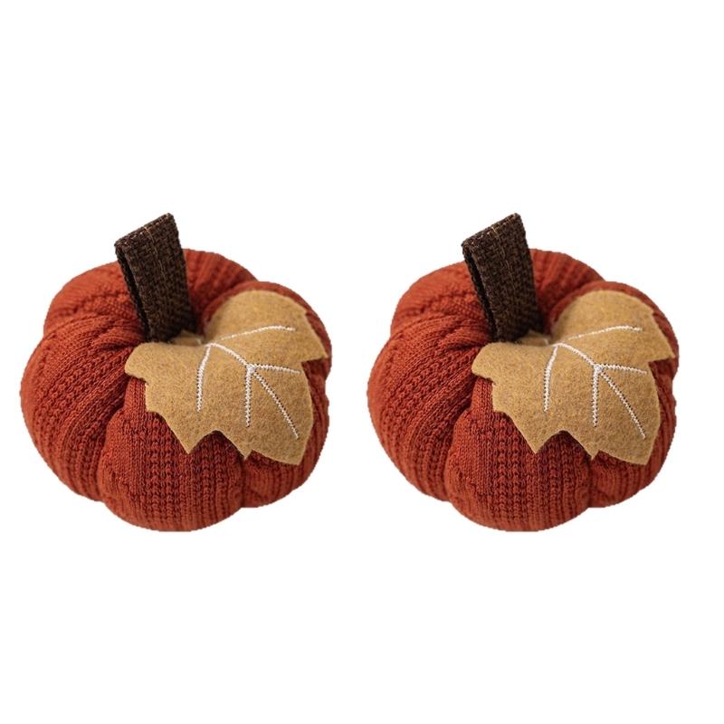  Soft Fabric Fall Harvest Decoration Knit Pumpkins Seasonal Table Decoration