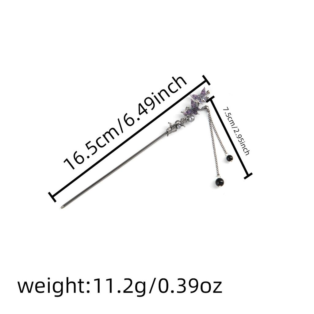 Nowy Chiński Sen Fioletowy Motyl Chwost Spinka do Włosów Trend Narodowy Styl Starożytny Zimny Wiatr Nisza Spinka do Włosów Krok Rocker Kobieta