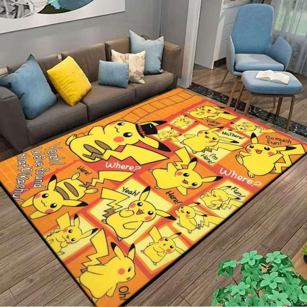 PIkachu Pokemon Anime Themed Carpet for Living Room Bedroom Kid's Room NonSlip Playmat Balcony Lounge Sofa Rug Gift Ide