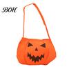 Halloween Gift Bag Pumpkin Candy for Kids, Small Trick or Treat Bucket, Reusable Soft Face Basket with Handle Party Decoration